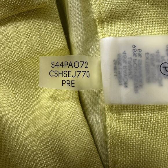 Calvin Klein Pants Linen Blend WMNS 14 Lime Yellow Lined Straight Leg High Rise - Picture 12 of 16